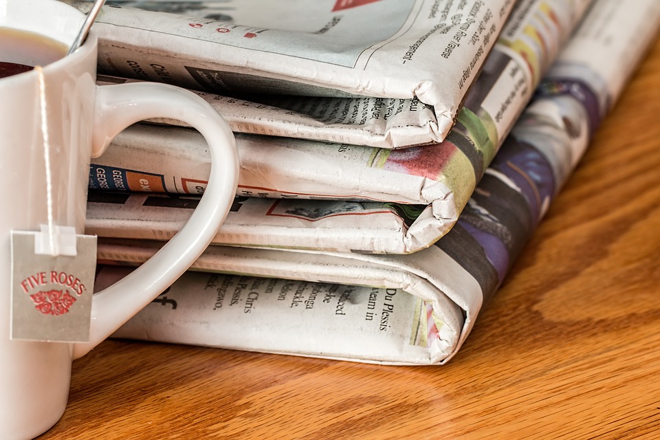 stack of newspapers