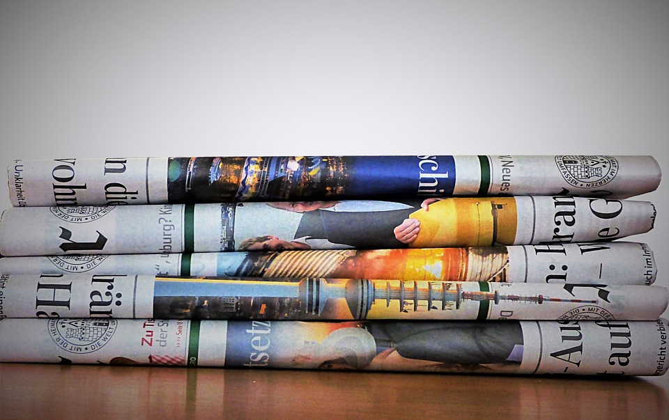 newspaper pile